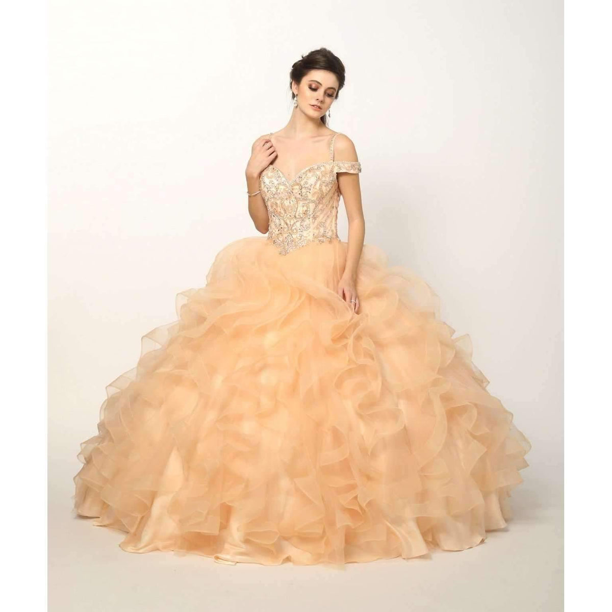 Long Ball Gown Off Shoulder Quinceanera Dress