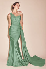 LaDivine PT004 Long Fitted Formal Evening Gown
