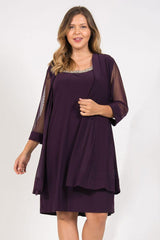 R&M Richards 8442W Plus Size Short  Mother of the Bride Dress