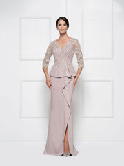 Peplum Style Long Dress by Rina di Montella 2685