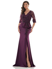 Peplum Style Long Dress by Rina di Montella 2685