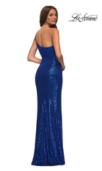 One-Shoulder Long Sequin Prom Dress by La Femme