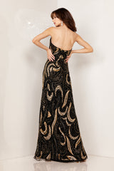 Long Formal Sequin Fitted Prom Gown Aleta 1105
